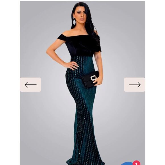 NWT Miss Ord Sleeveless Off Shoulder Mermaid Sexy Evening Dress WY003 size large - Picture 2 of 12